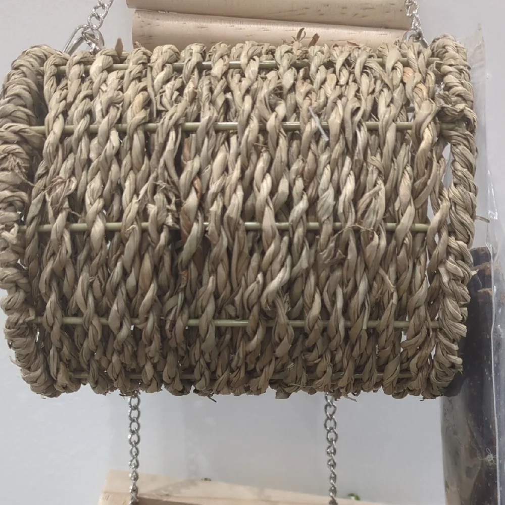 Natural Wood and Rope Bird Toy